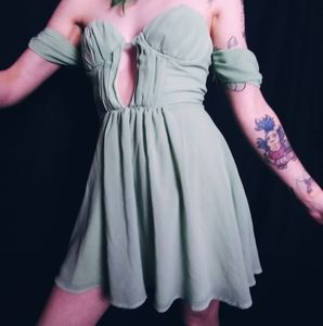 Green mini dress